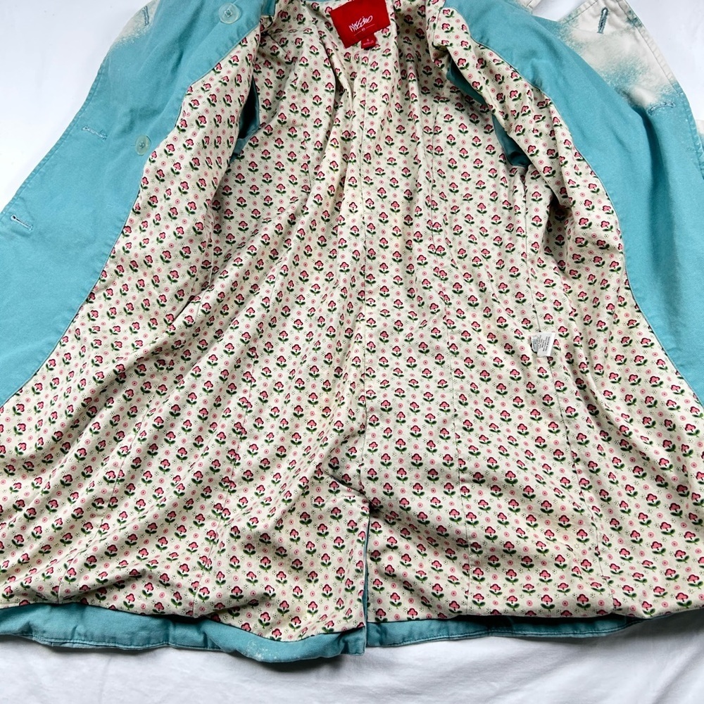 Moschino Custom Bleached Trench Jacket Butterfly “Believe” Hand Painted Coat S - Picture 7 of 9